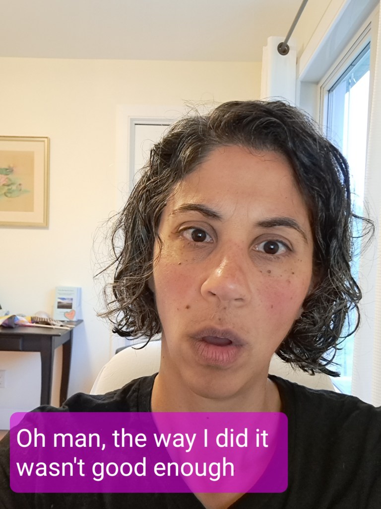 Bradlee with a look on her face like, "the way I did it wasn't good enough"